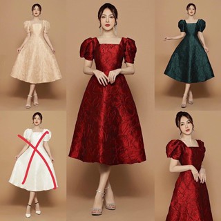 Đầm xoè gấm tay phồng cực xinh