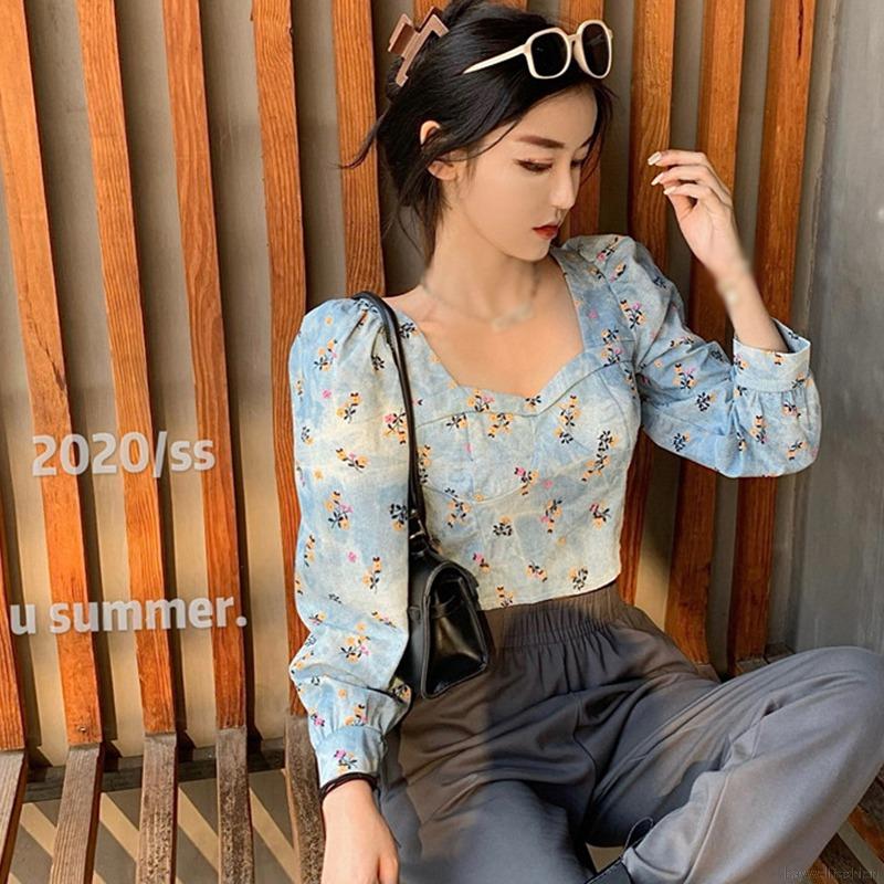 Áo kiểu nữ tay dài cổ vuông phong cách thời trang quyến rũ cho phái nữ | BigBuy360 - bigbuy360.vn