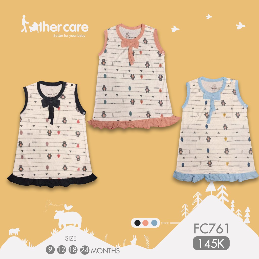 Váy FatherCare ba lỗ - Gấu (Họa tiết) FC761