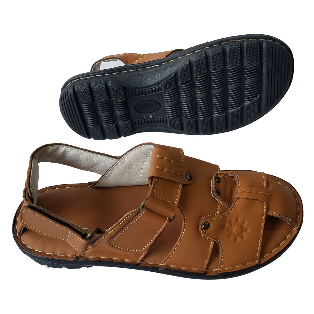 Giày Sandal Nam bít đầu BIGBEN Da Bò Thật SD99