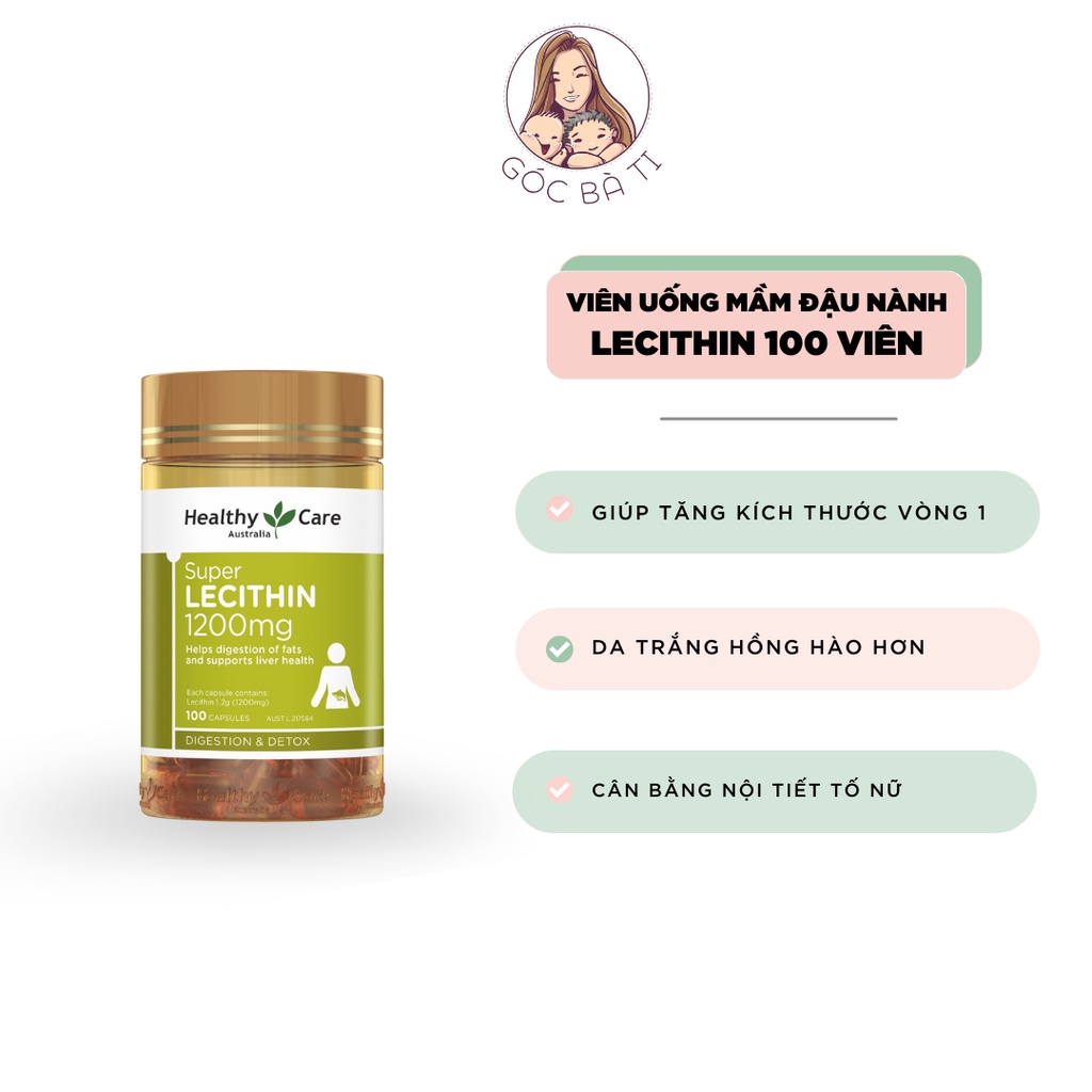 Mầm đậu nành điều hòa nội tiết Healthy Care Super Lecithin 100 viên
