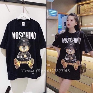 Áo thun gấu moschino form rộng chất mềm đẹp, áo phông nữ giấu quần tay lỡ