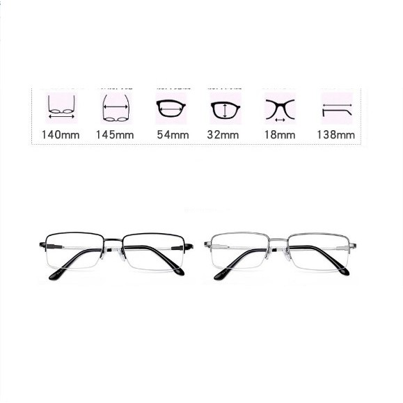 Gọng kính cận thay tròng khung kính nửa viền titanium siêu dẻo có hộp và khăn tặng KT0367UNIQUI