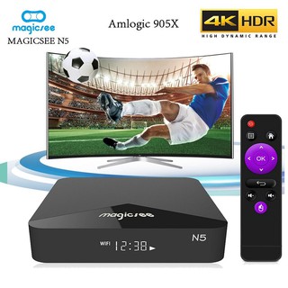 TV Box Magicsee N5, Amlogic S905X, UHD 4K, Android TV 7.1.2, Bluetooth 4.1, Dual Wifi 2.4/5Ghz, Ram 2GB, Rom 16GB