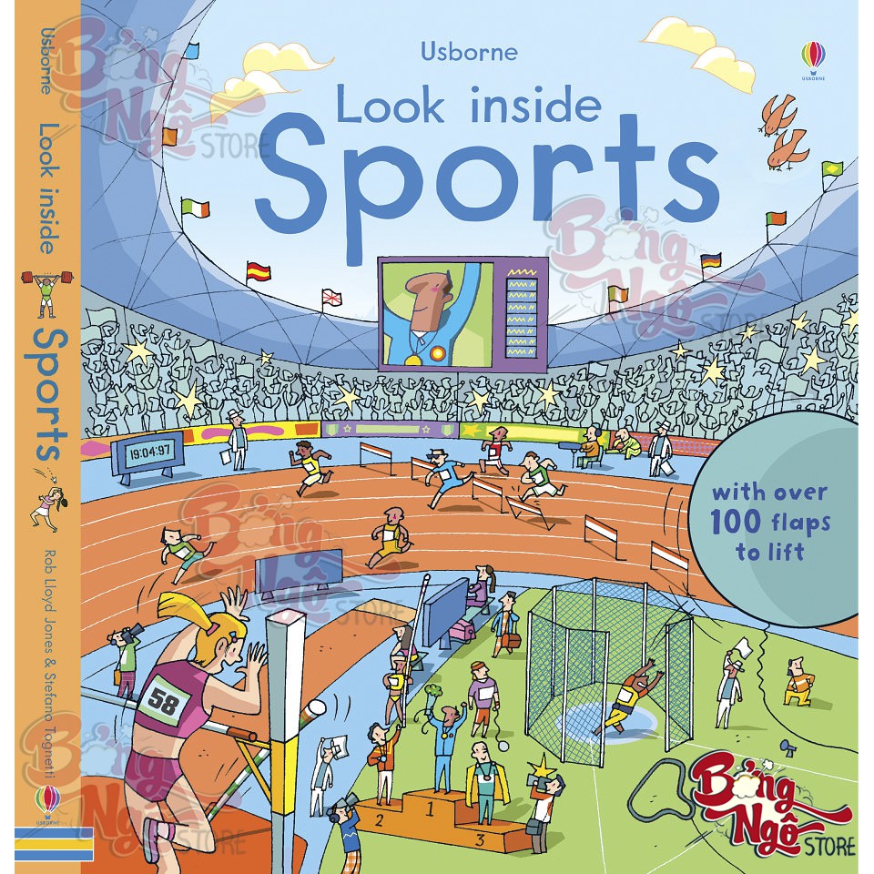Sách lật mở khám phá Look Inside Sport Usborne chủ đề thể thao bóng đá cho trẻ em