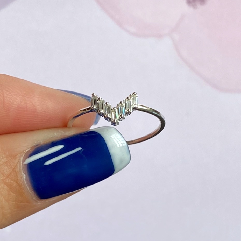 Nhẫn nữ bạc ta mặt trái tim ghép đơn giản - Trang sức bạc Evasilver