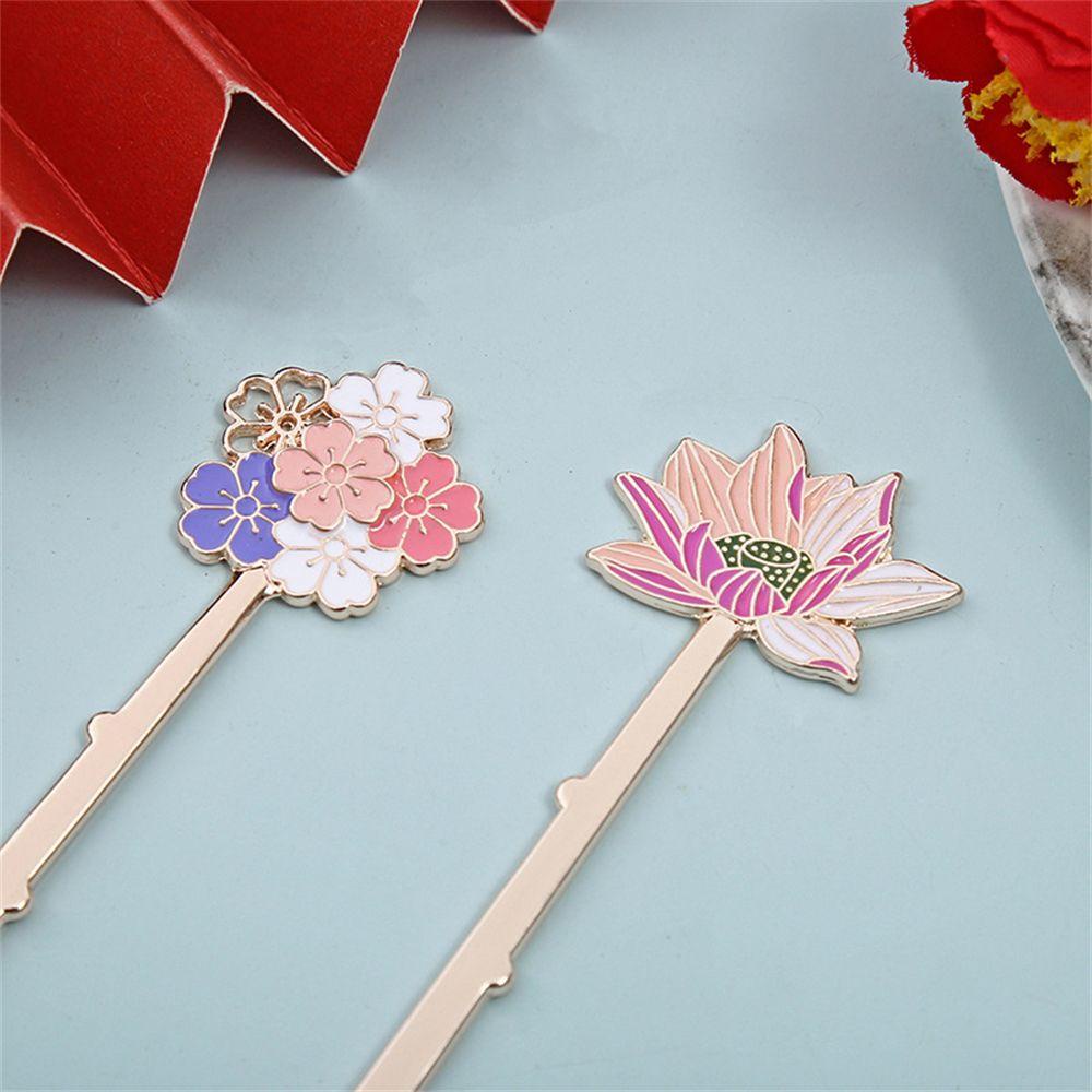 AUGUSTINA Thẻ Đánh Dấu Sách Bằng Kim Loại Hình Hoa Sen Xinh Xắn