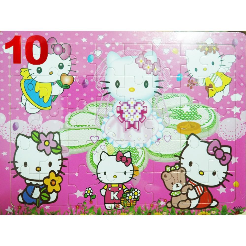 Tranh Xếp Hình Mèo Kitty 9 16 40 60 100 200 Mảnh Bằng Ghép Hình Xếp Hình Cho Bé