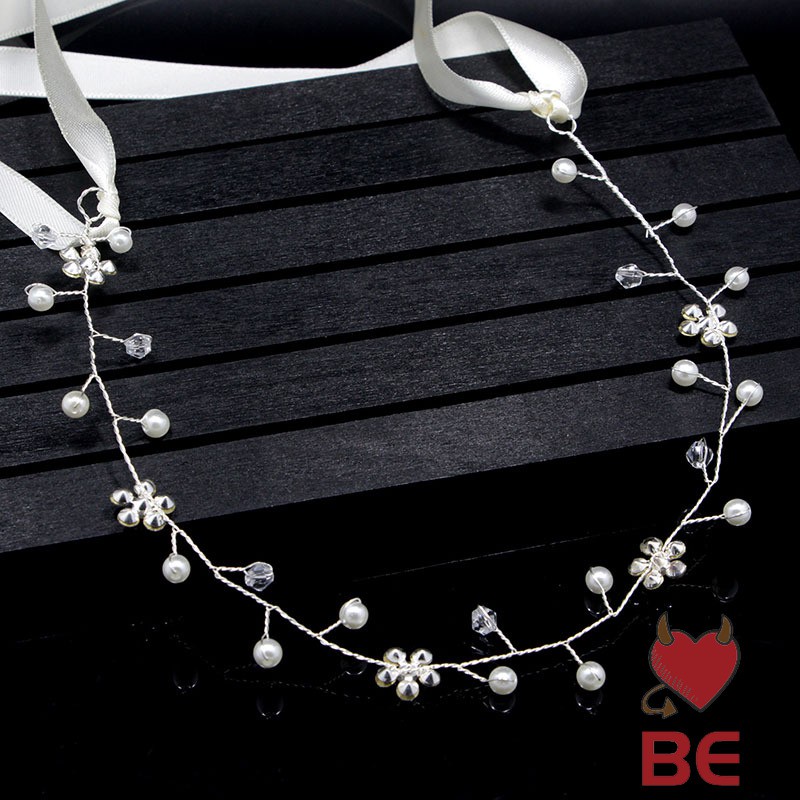 YADORNOS Băng đô đính đá và hạt ngọc trai nhân tạo xinh xắn cho nữ