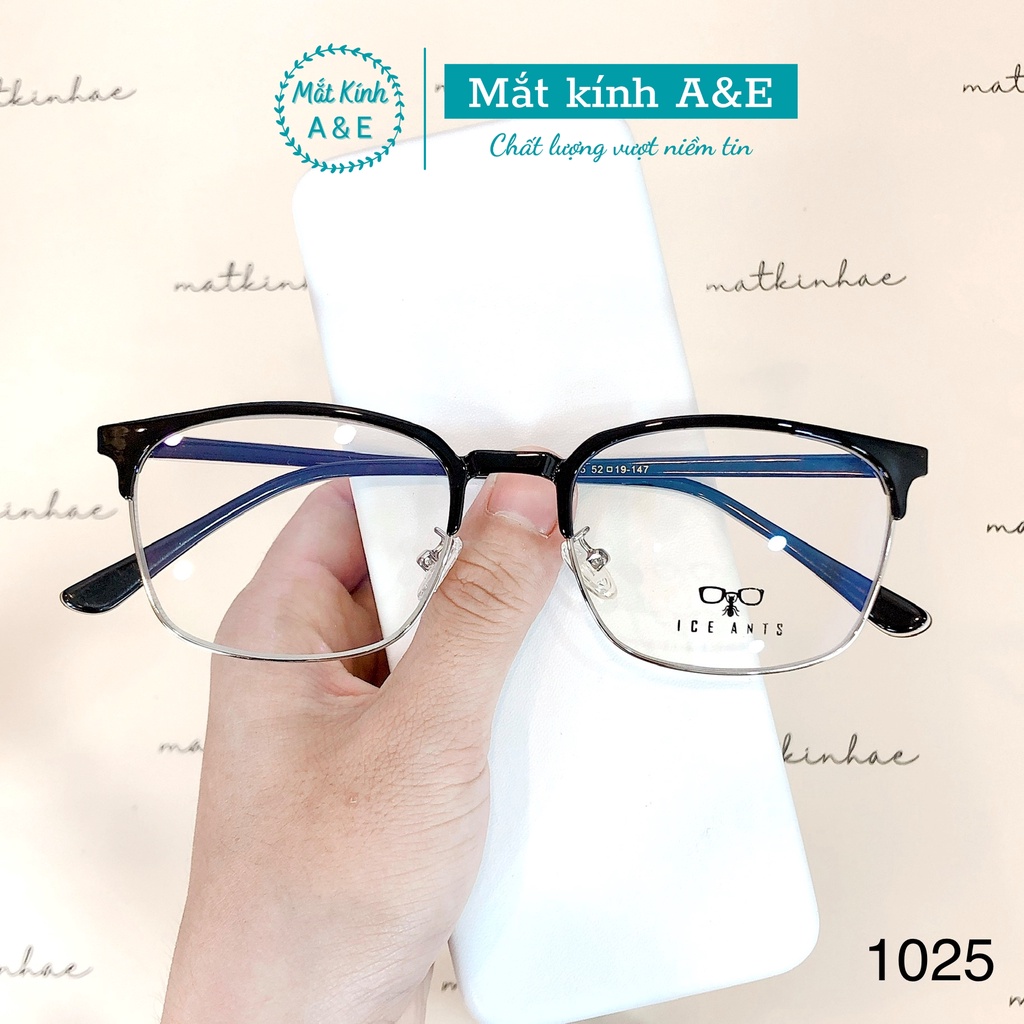 Gọng kính cận nam nữ AMIE Eyewear mắt kính vuông gọng kính nhựa lõi kim loại giảm đau tai thiết kế thời trang 1025