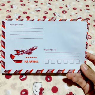 Xấp 10 bao thư sọc giấy mỏng (loại rẻ)