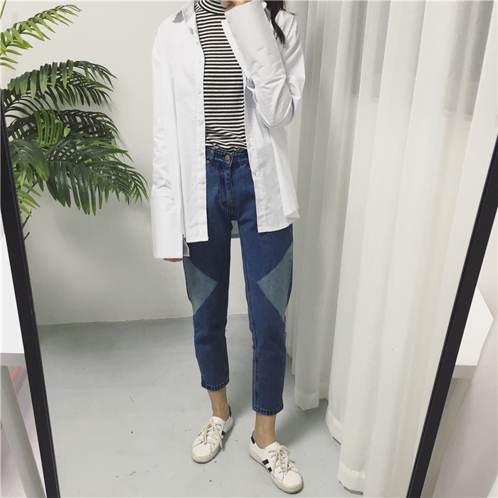 Áo sơ mi nữ Áo sơ mi sọc ngang Áo cotton chất lượng cao Giao hàng nhanh | BigBuy360 - bigbuy360.vn