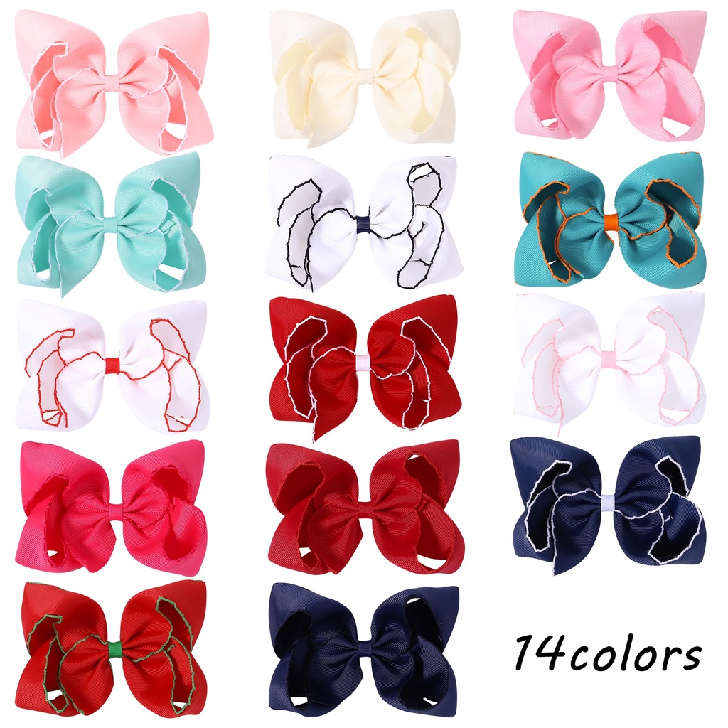 Kẹp tóc nơ KIDSBOWS màu trơn thời trang dễ thương cho bé gái