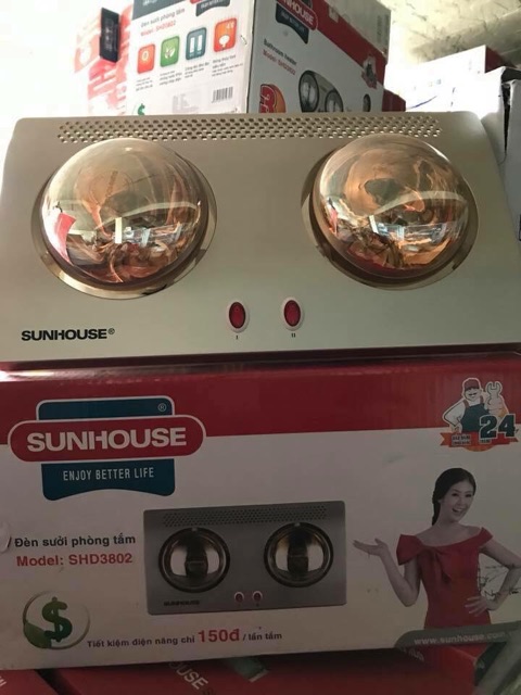_Đèn sưởi nhà tắm Sunhouse SHD3812- Hàng công ty thanh lý KHÔNG VỎ HÔP
