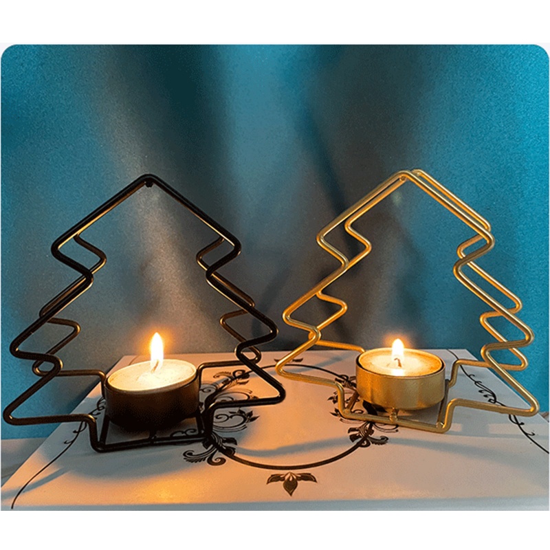 Giá Đỡ Đèn Cầy Hình Cây Thông Noel Bằng Sắt Rèn Luyện Trang Trí Nhà Cửa / Sự Kiện