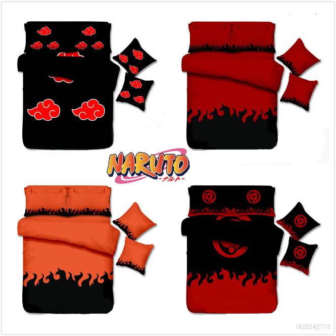Bộ chăn ga và vỏ gối in hình Naruto xinh xắn