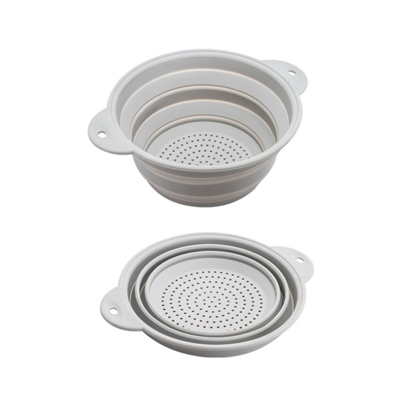 Rổ Rửa Thực Phẩm Bằng Silicone Có Tay Cầm Có Thể Gấp Gọn Tiện Lợi