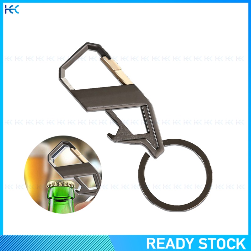Móc khóa kiêm dụng cụ khui nắp chai bằng kim loại thời trang cho nam