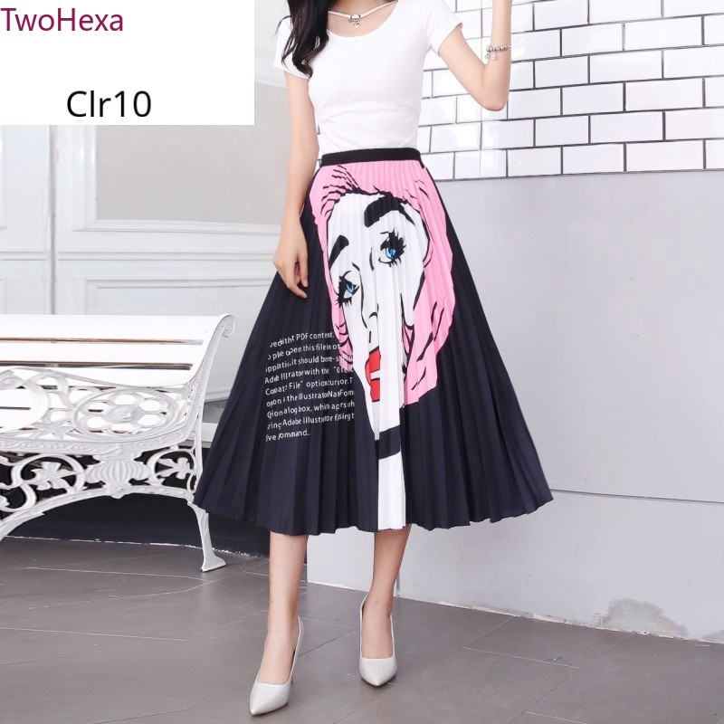 Thời Trang Chân Váy Xếp Ly In Họa Tiết Hoạt Hình Xinh Xắn Dành Cho Nữ