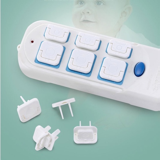 Bịt ổ điện an toàn cho bé, chống cháy chống giật, HAKY036, có quai tháo lắp dễ dàng, loại 2 chân và 3 chân