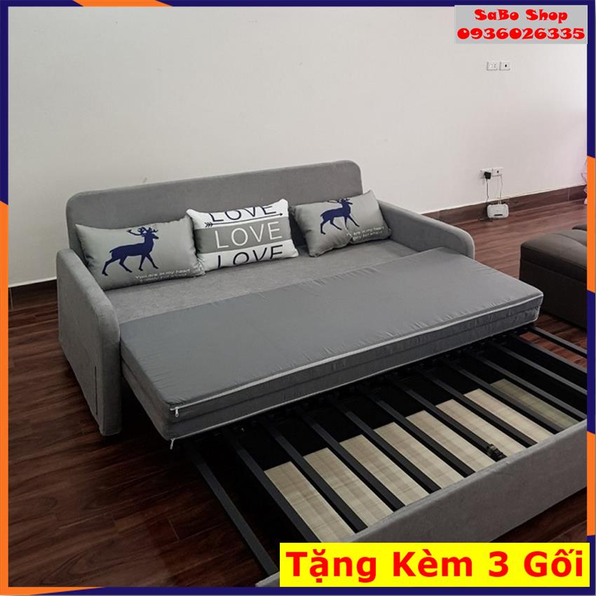 Sofa giường thông minh, giường sofa gấp gọn thành ghế, ghế sofa kiêm giường ngủ có ngăn chứa đồ KT 1m6x1m9