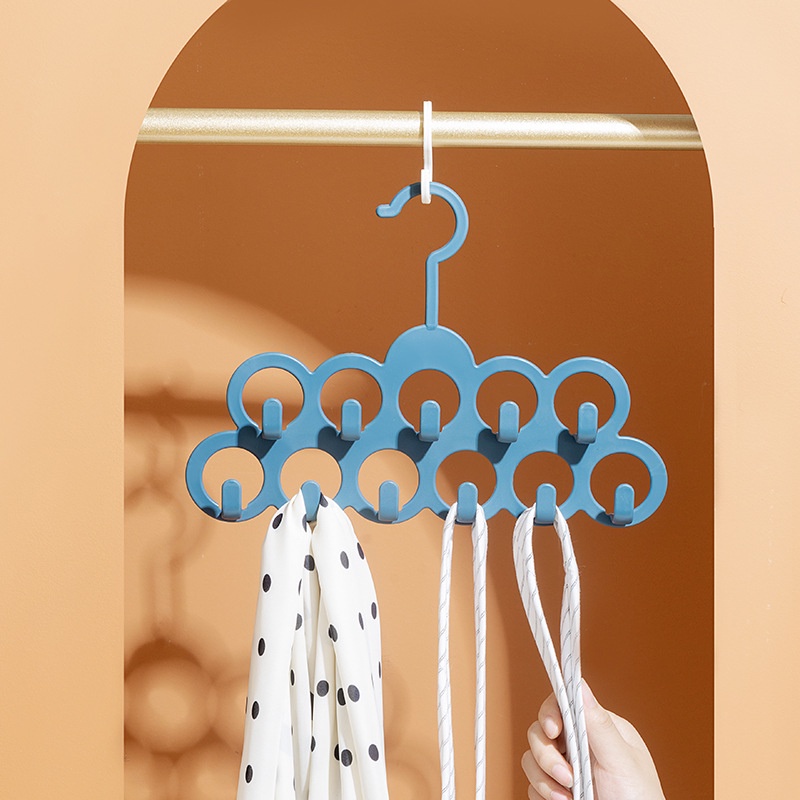 Giá Đỡ Treo Cà Vạt/Khăn Choàng Đa Năng Với 11 Lỗ Móc Chống Trượt Tiết Kiệm Không Gian