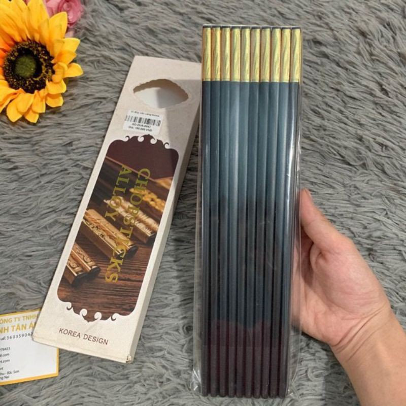 Bộ 10 đôi đũa hợp kim mạ vàng chống trơn chống mốc chịu nhiệt tốt - T2K Max