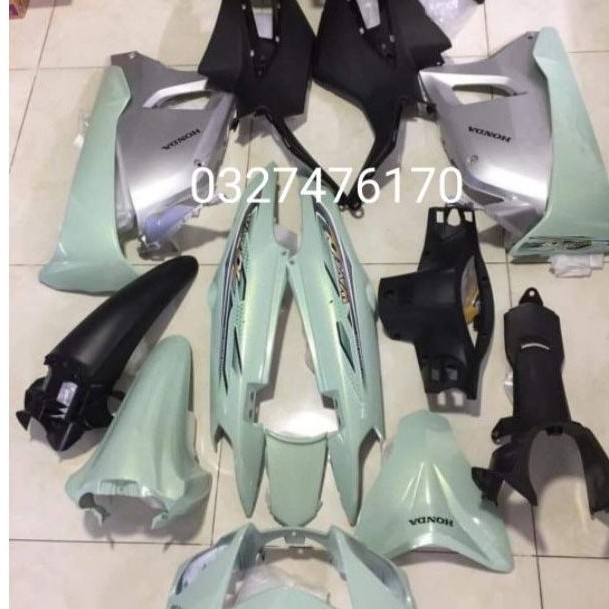 Bộ nhựa dàn áo xe wave A 2019 màu xanh zin chính hãng