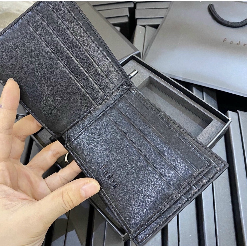 set ví nam kèm bút + móc khóa full box, túi giấy hãng
