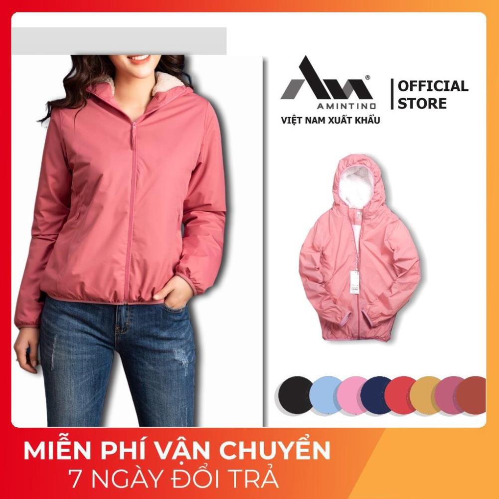 Áo gió lót lông nữ ⚡FREESHIP⚡ Lót lông giữ nhiệu siêu ấm kết hợp chất Gió tráng bạc chống nước hàng cao cấp FD62