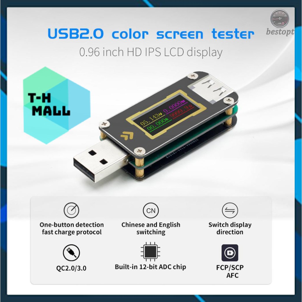 USB tester / thiết bị đo test dòng điện điện áp màn hình màu FNB28