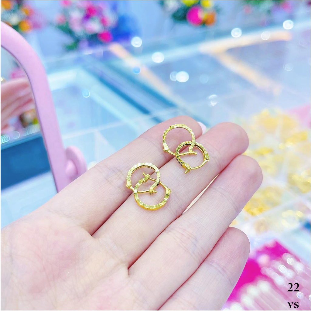Khuyên tai nam/nữ/bé gái đơn giản Vàng bạc an chi trang sức thời trang hàn quốc trẻ trung