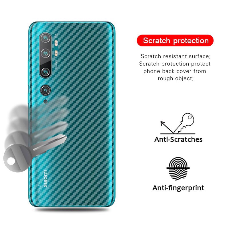 Set 3 Miếng Dán Lưng Sợi Carbon 3d Cho Xiaomi Mi Note 10 Pro Note 10 Lite Mi 9t Pro Mi 8 Lite A3 A2 Lclite Pocophone F1 F2 Pro