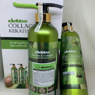 Dầu gội cặp DellaLove - bơ 800ml ( cả cặp gội xả 2 chai)