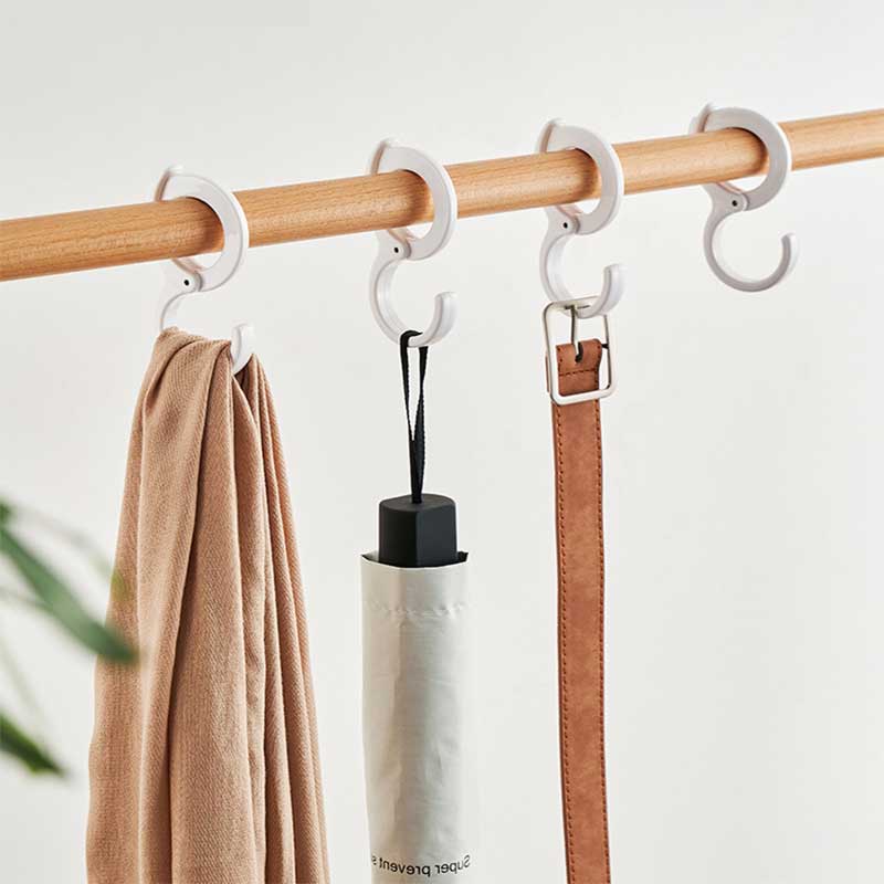 Giá Đỡ Kẹp Thẻ Hình Chữ S Bằng Nhựa Không Đục Lỗ Đa Chức Năng Gắn Tủ Quần Áo/Mũ Nón/Cà Vạt