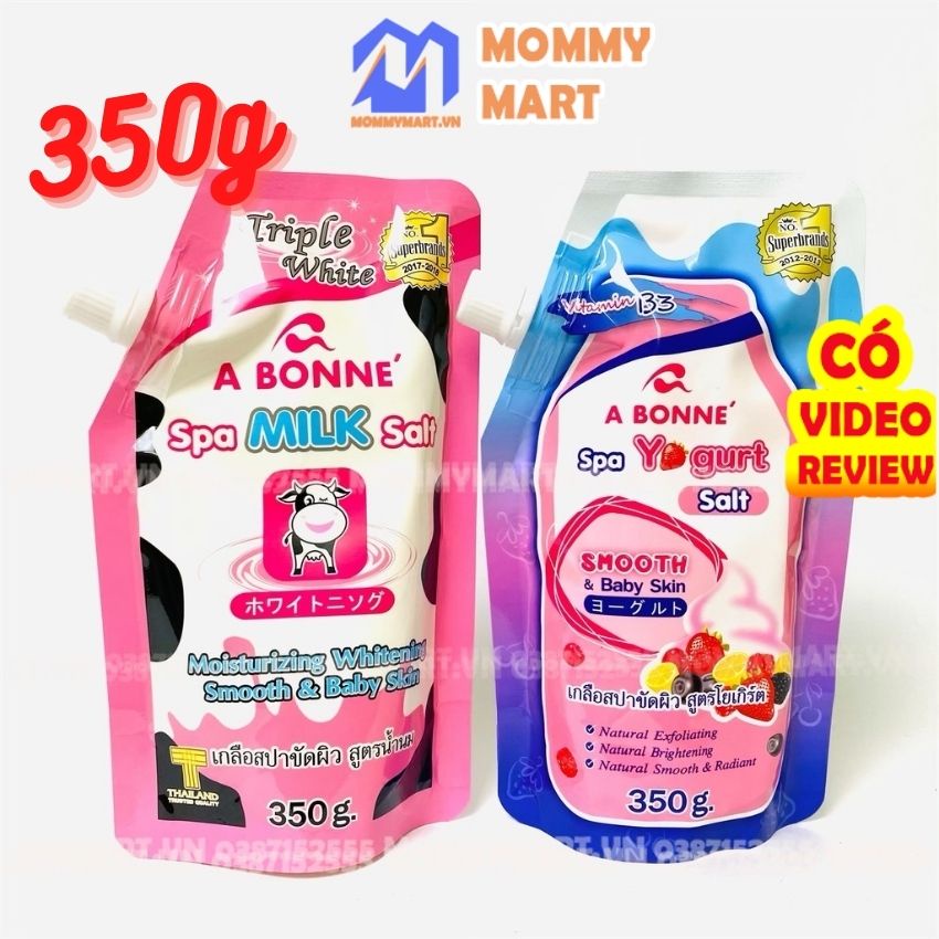 Muối Tắm Sữa Bò Tẩy Tế Bào Chết A Bonne Spa Milk Salt 350g, Muối Tắm Thái Lan - Mommymart