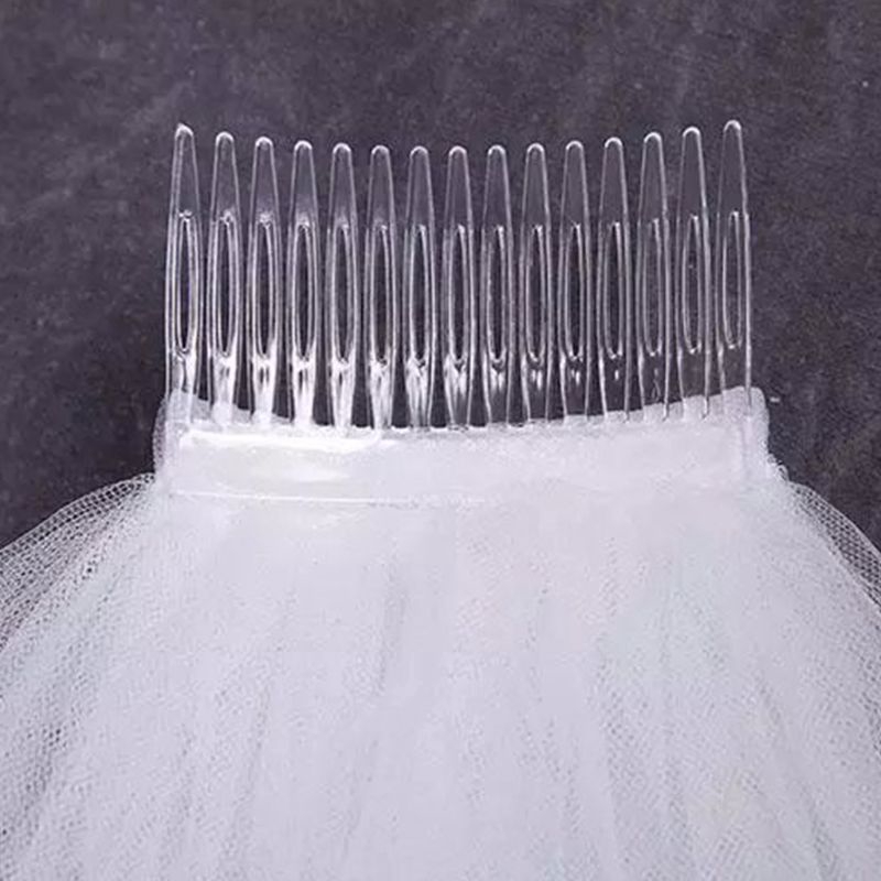 Tulle Wedding Dress Veils Fluffy White Multi Layers Bridal Hair Veil Comb Bride Fairy Marriage Accessories