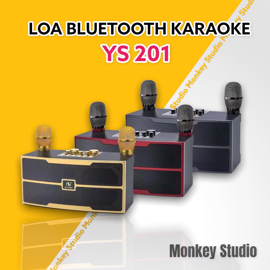 Loa Karaoke YS|201 Bass Siêu Trầm Công Suất 35W Tặng Kèm 2 Chiếc Micro Cầm Tay Hát Siêu Nhẹ