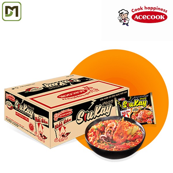 Freeship từ 99k - Thùng 24 gói x 128g Mì Cay SiuKay Hải Sản Siukay Bò Siukay Gà Siukay mix 3 vị - Hãng phân phối