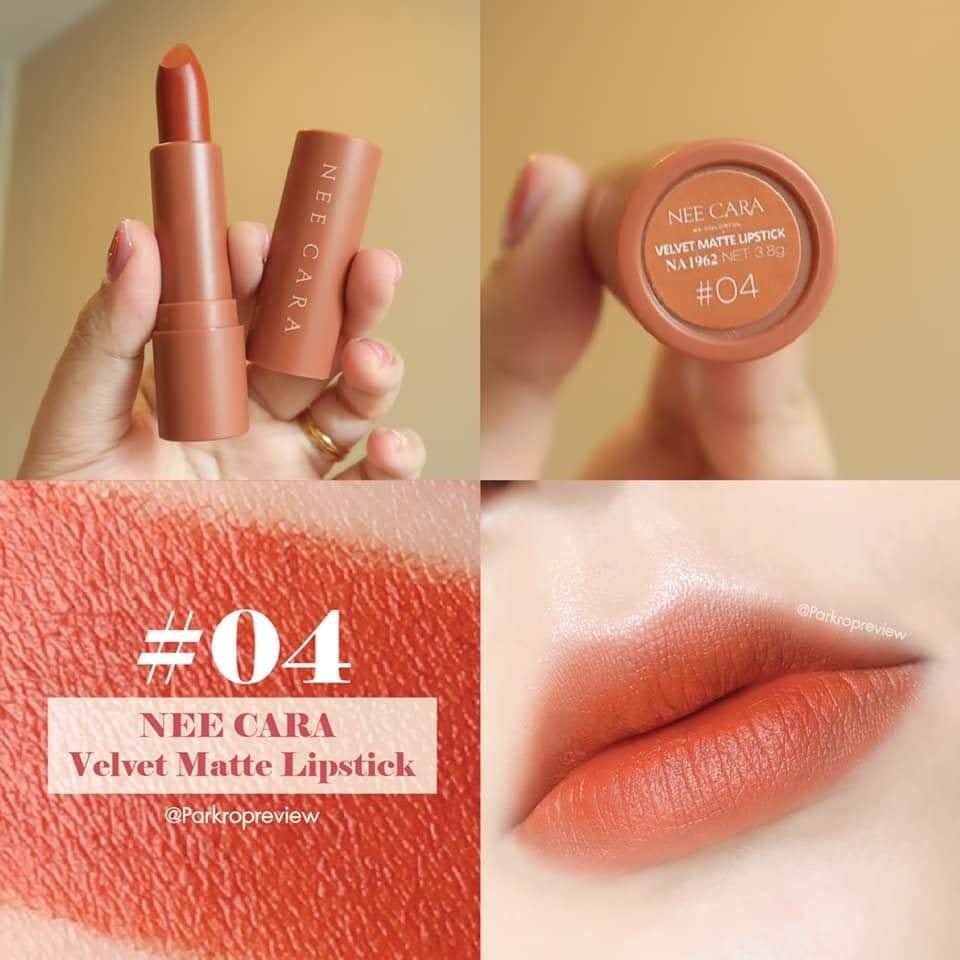 [Thailand] Son Thỏi Nee Cara Velvet Matte Lipstick NA1962 3.8g