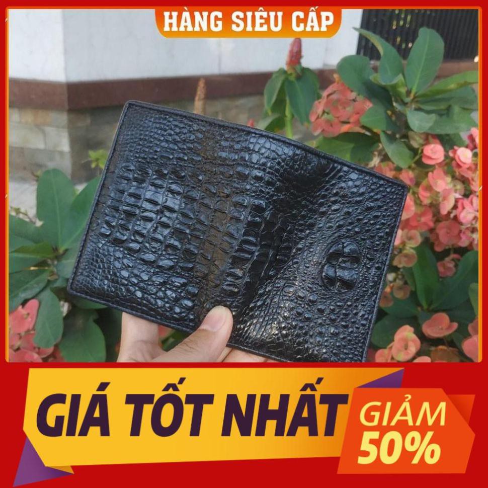 Thẻ BH 12 tháng [ Da Thật% ] -  VÍ CÁ SẤU 2 MẶT CAO CẤP. GÙ NGUYÊN CON NHỎ DÁNG ĐỨNG Hàng Cao Cấp, Rẻ, Đẹp