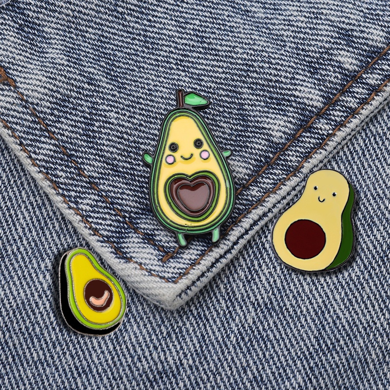Ghim Cài Áo Hình Quả Bơ / Dứa Tráng Men Thời Trang Cho Nữ