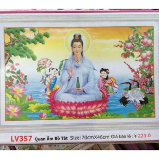 Tranh đính đá Phật Quản Âm LV357 (70x46) chưa đính