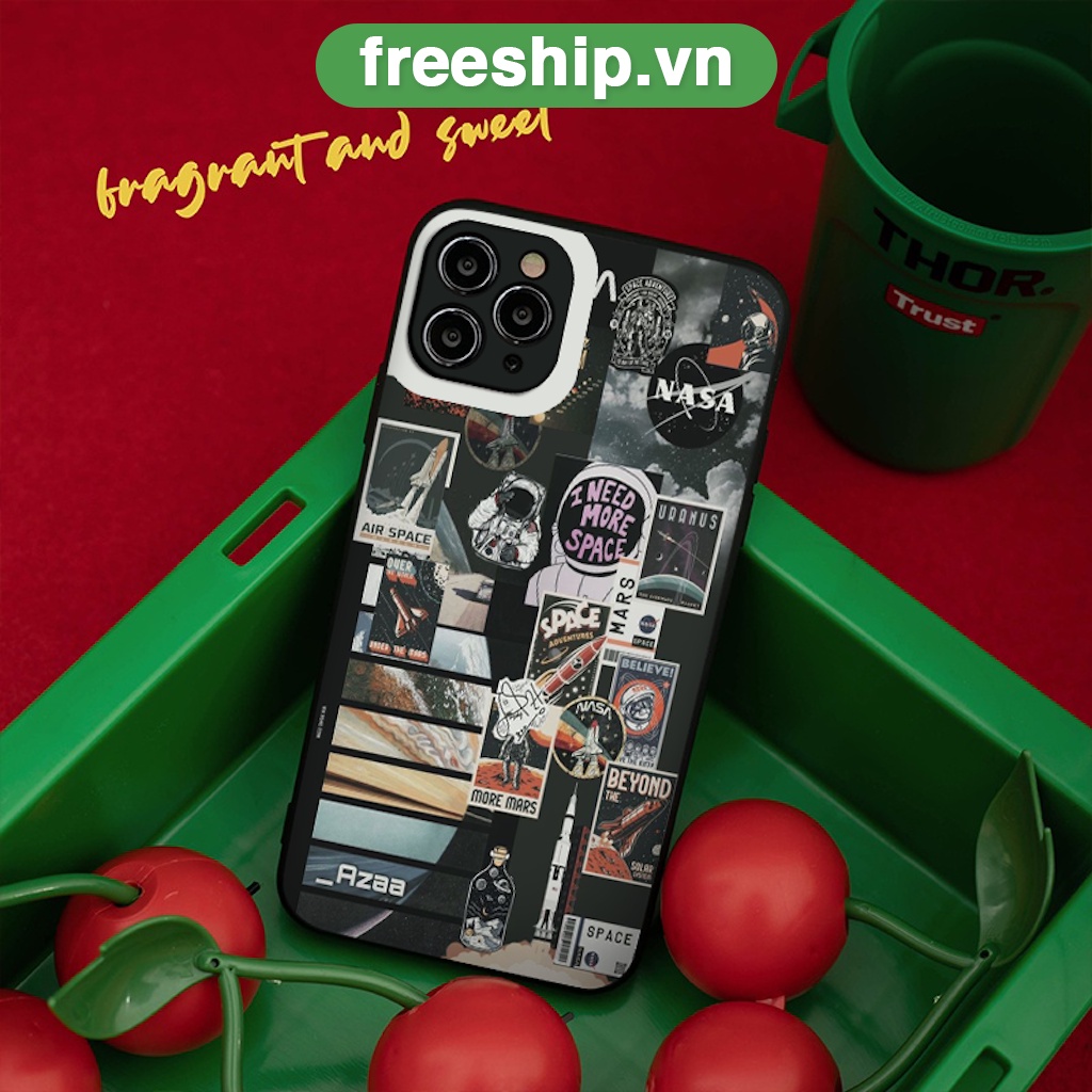 Ốp lưng iphone phi hành gia viền vuông bảo vệ camera ốp iphone6/6plus/6s/6splus/7/7plus/8/8plus/x/xr/xs/11/12/13/pro/ma