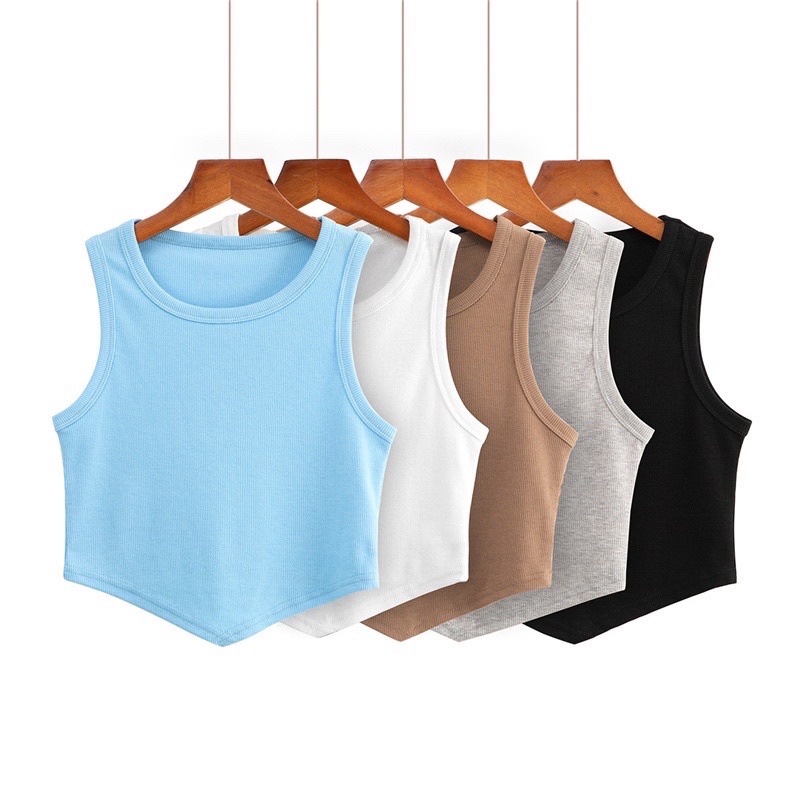 Áo kiểu croptop ba lỗ tà nhọn B4
