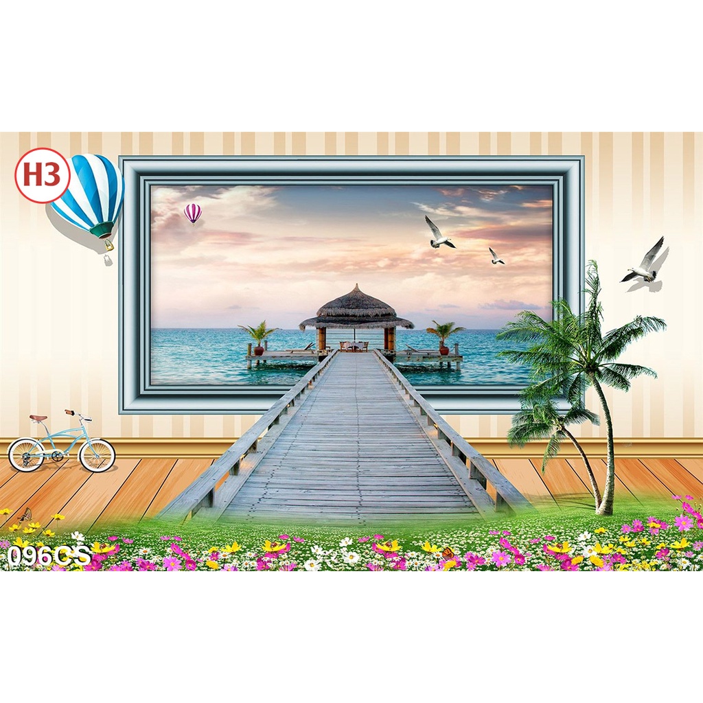 Tranh Dán Tường 3D Cửa Sổ Nhiều Mẫu Đẹp - Có In Theo Yêu Cầu- Tranh 3d Trang trí nhà cửa -Xưởng Tranh 3D