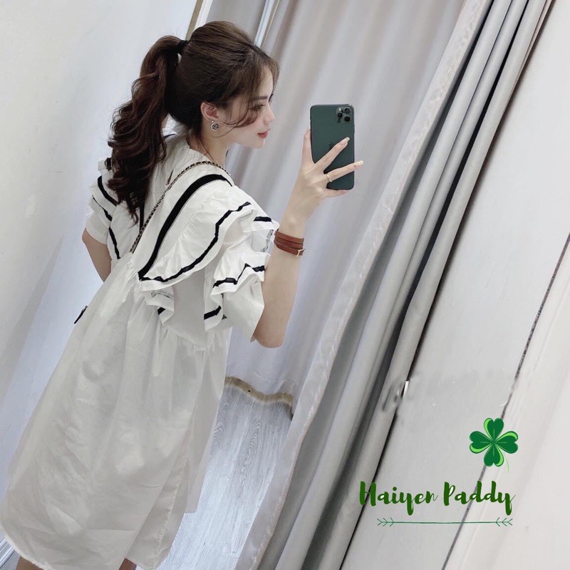 Váy Trắng Babydoll Bèo Vai Tiểu Thư Sang Chảnh HAIYEN PADDY 023