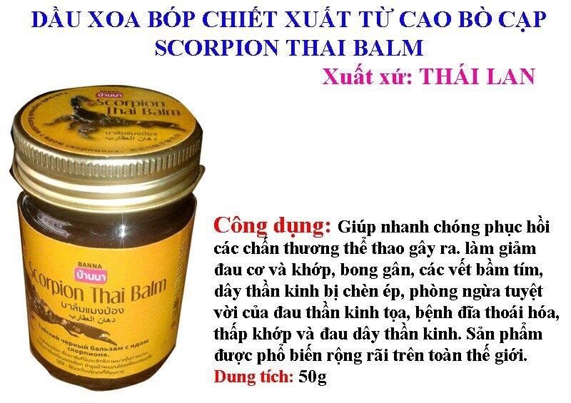 [Giá Sỉ Hot] Dầu cù là cao cao bò cạp Thái Lan 50gram - Giảm Bầm tím do chấn thương thể thao và bong gân