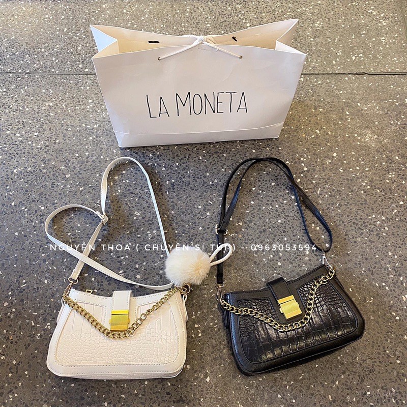 Túi xách nữ da rắn khoá sập QC21111 | BigBuy360 - bigbuy360.vn