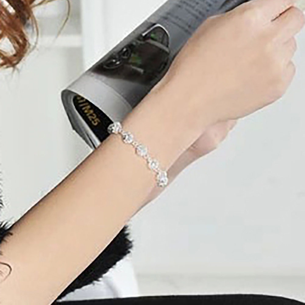 Vòng đeo tay hợp kim phối hạt thời trang cá tính cho nữ